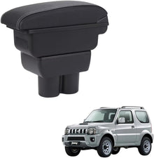 TRX AUTO Paded Armrest Storage Box With Double Layer Organizer and USB & Type-C Charging Ports for 3 Door Suzuki Jimny JB23 JB43 (1999-2017)