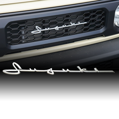 TRX AUTO Script Emblem Badge for Suzuki Jimny – Vintage Exterior Design in three colors (Red, Black, Silver)