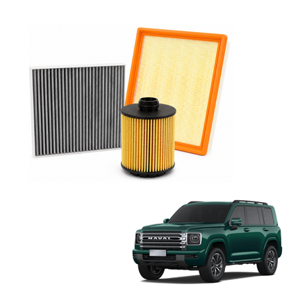 MOTOR FIT 3-in-1 Filter Service Kit for Haval H9 (2024-2026), Cabin Air Filter + Engine Air Filter + Oil Filter, Complete Maintenance Replacement Set