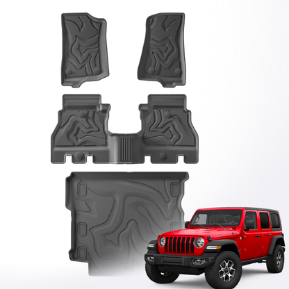 3D Car Floor Mats Set Of 4 For Jeep Wrangler JL 2018-2026