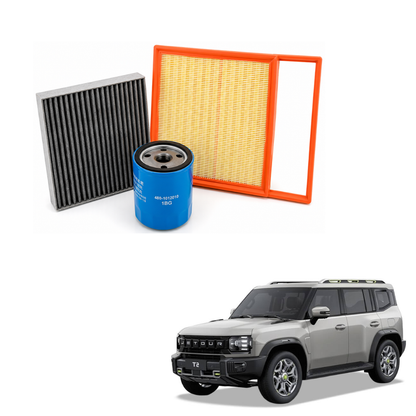 MOTOR FIT 3-in-1 Filter Service Kit for Jetour T2 (2023-2026), Cabin Air Filter + Engine Air Filter + Oil Filter, Complete Maintenance Replacement Set