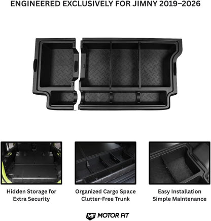 MOTOR FIT Trunk Storage Box for Suzuki Jimny 5-Door 2019–2026 | Rear Cargo Organizer with Lid