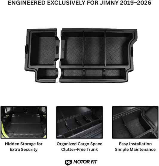 MOTOR FIT Trunk Storage Box for Suzuki Jimny 5-Door 2019–2026 | Rear Cargo Organizer with Lid