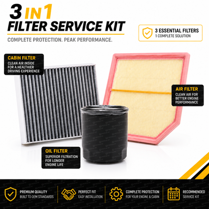MOTOR FIT 3-in-1 Filter Service Kit for Geely Coolray (2021-2026), Cabin Air Filter + Engine Air Filter + Oil Filter, Complete Maintenance Replacement Set
