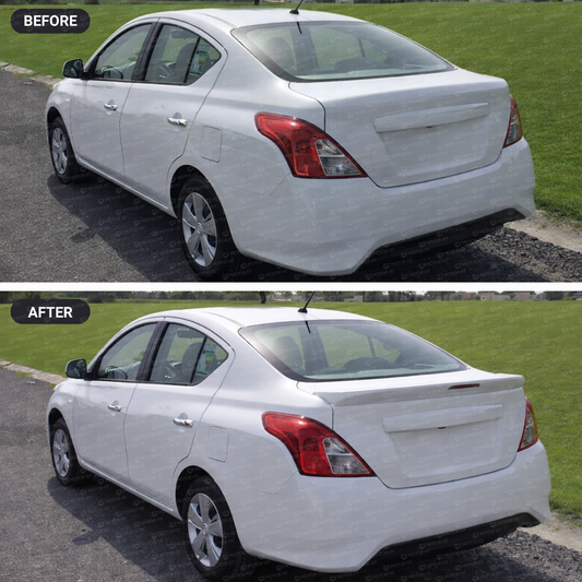 White Rear Trunk Spoiler for Nissan Sunny Sedan (2011+)
