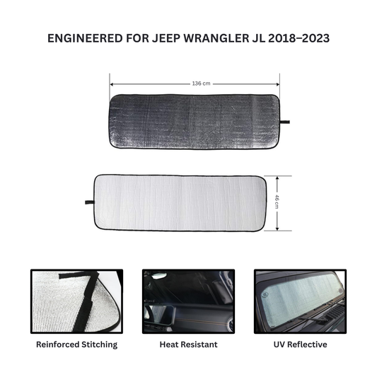 Sunshade for Jeep Wrangler JL (2018–2023) – UV Protective Foldable Windshield Shade