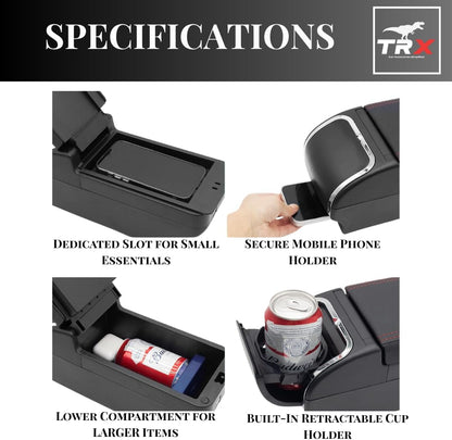 TRX AUTO Armrest with Storage for Kia Pegas (2018-2025)