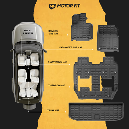 Floor Mats for ROX 01 7-Seater – 3D All-Weather Set