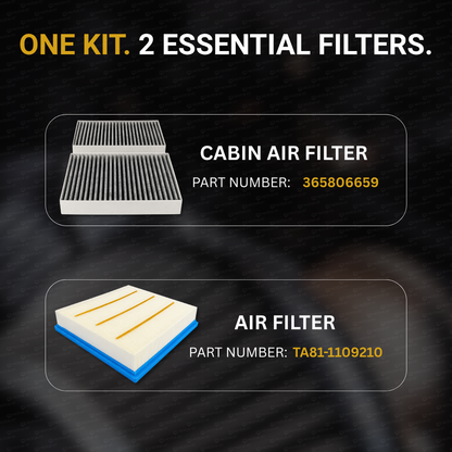 MOTOR FIT 2-in-1 Filter Service Kit Compatible with BYD Leopard 8 / Fangchengbao Bao 8 / Denza B8 (2024-2026) – Air Filter TA81-1109210 & Cabin Filter 365806659