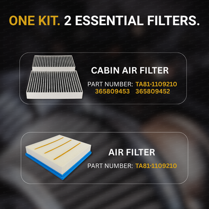 MOTOR FIT 2-in-1 Filter Service Kit Compatible with BYD Leopard 5 / Fangchengbao Bao 5 (2024-2026) – Air Filter & Cabin Air Filter