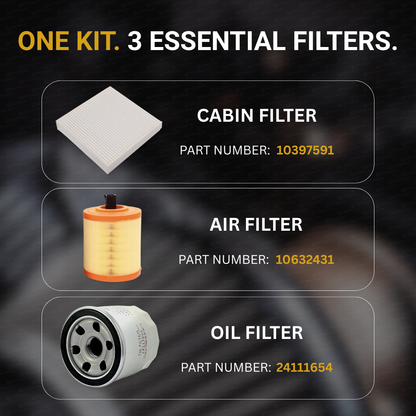 MOTOR FIT 3-in-1 Filter Service Kit for MG ZS (2020-2026), Cabin Air Filter + Engine Air Filter + Oil Filter, Complete Maintenance Replacement Set