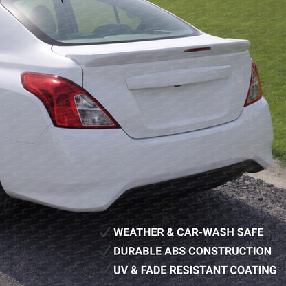 White Rear Trunk Spoiler for Nissan Sunny Sedan (2011+)