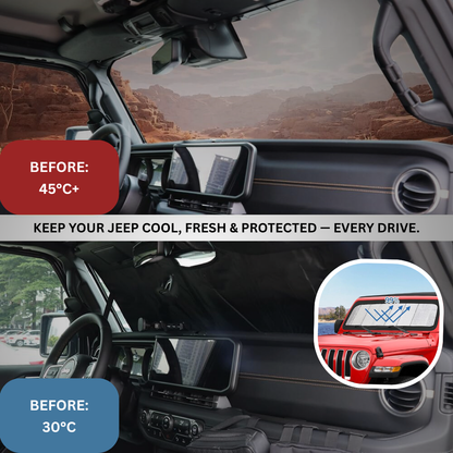 Sunshade for Jeep Wrangler JL (2018–2023) – UV Protective Foldable Windshield Shade