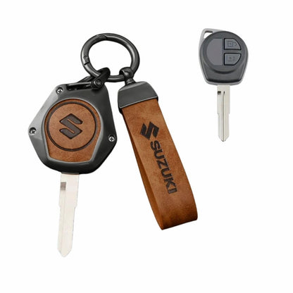 TRX AUTO Key Cover with Leather Keychain for Suzuki