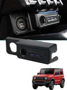 car charger, suzuki jimny car charger, suzuki jimny car accessories, jimny 2025 accessories, multi charging port, suzuki jimny multi charging port, Type-C PD, USB car charger, QC3.0 car charger, 12V Jack car charger, suzuki jimny 2-door charger, suzuki jimny 4-door charger