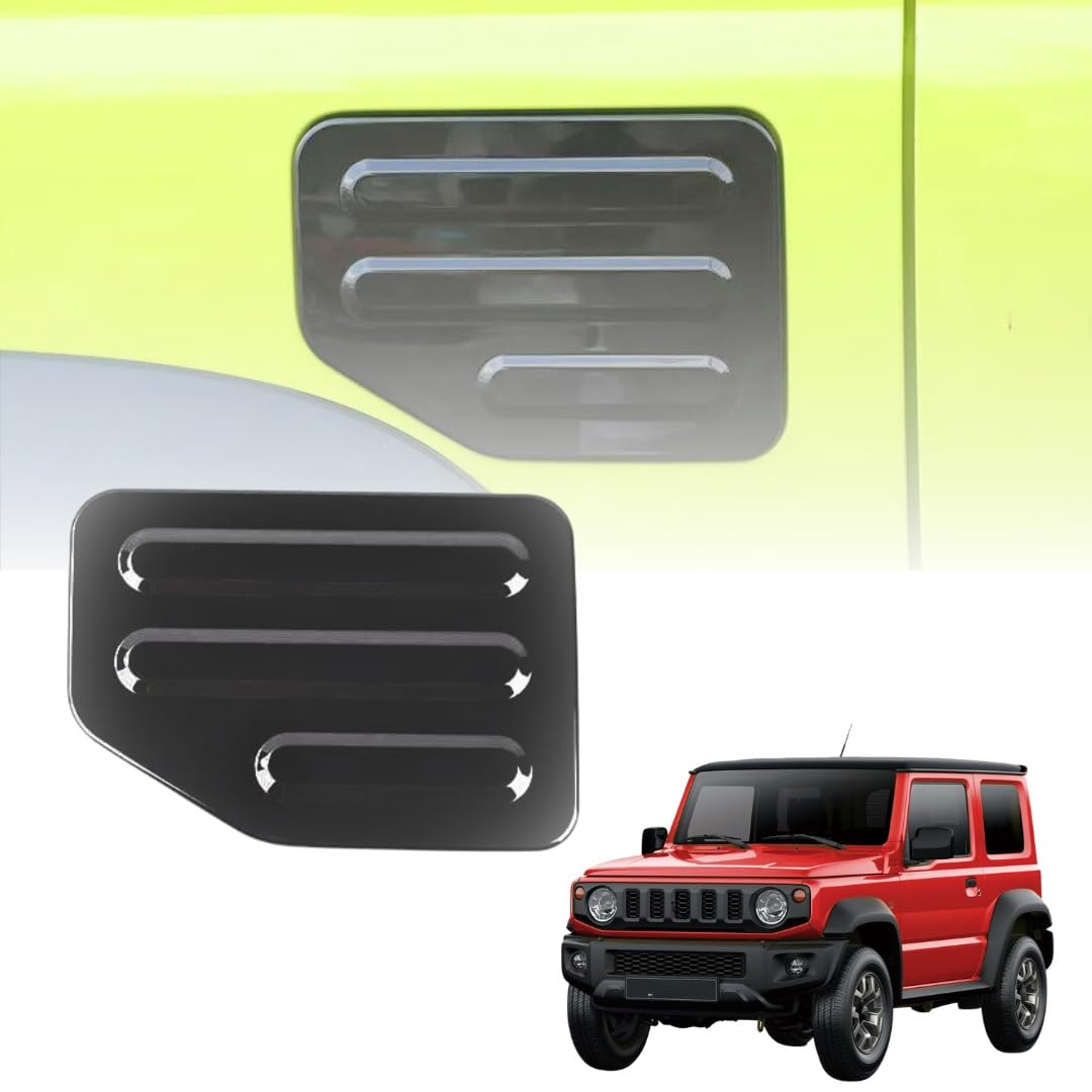Suzuki Jimny JB74, fuel door cover, 2018-2025, exterior trim, black fuel door, Jimny 2-door, Jimny 4-door, easy installation, durable car accessory, stick-on fuel cover, stylish car accessories, Jimny upgrade, vehicle protection, unique design, custom fit, Suzuki Jimny 2024 accessories, suzuki jimny 2025 accessories, suzuki jimny 4 door 2024 accesories,
