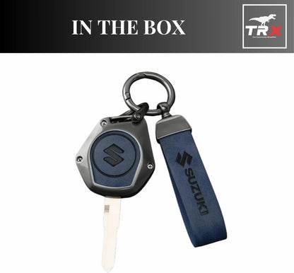TRX AUTO Key Cover with Leather Keychain for Suzuki