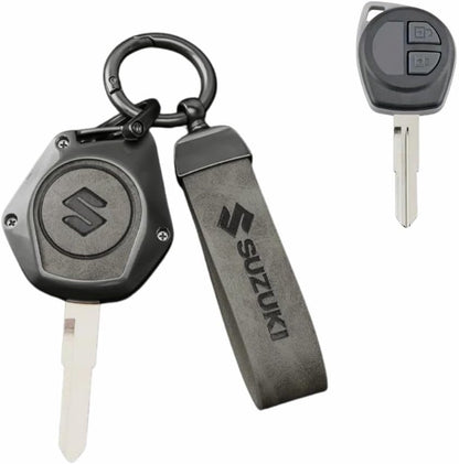 TRX AUTO Key Cover with Leather Keychain for Suzuki