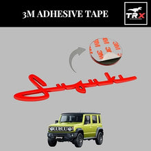 TRX AUTO Script Emblem Badge for Suzuki Jimny – Vintage Exterior Design in three colors (Red, Black, Silver)