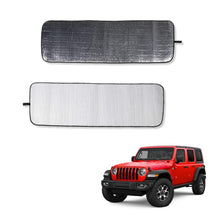 Jeep Wrangler JL sunshade, Wrangler 2018 windshield shade, Wrangler 2019 sunshade, Wrangler 2020 sunshade, Wrangler 2021 sunshade, Wrangler 2022 sunshade, Wrangler 2023 sunshade, Jeep Wrangler sunshade front window, Jeep Wrangler heat shield, Jeep Wrangler UV protection shade, Jeep Wrangler JL accessories, Jeep Wrangler windshield protector.