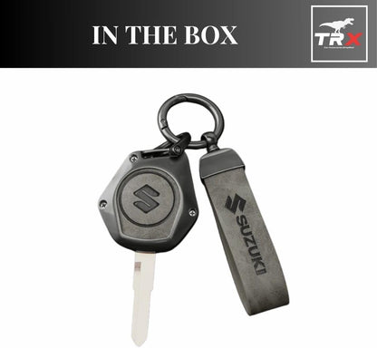 TRX AUTO Key Cover with Leather Keychain for Suzuki