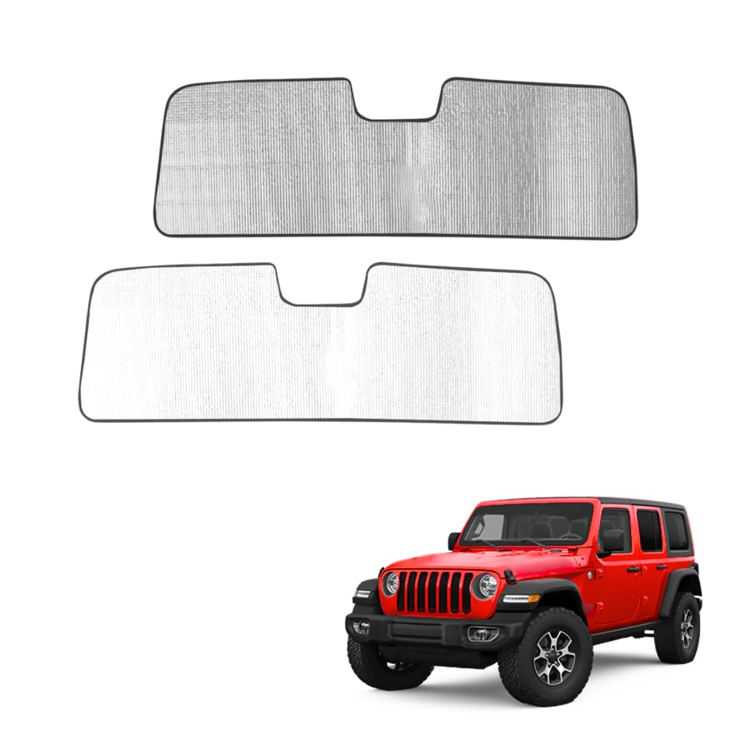 Jeep Wrangler JL sunshade, Jeep Wrangler 2024 windshield shade, Jeep Wrangler 2025 sunshade, Jeep Wrangler 2026 sunshade, Jeep Wrangler windshield sunshade, Jeep Wrangler UV protection shade, Jeep Wrangler JL heat shield, Jeep Wrangler JL front window shade, Jeep Wrangler accessories 2024, Jeep Wrangler heat blocker.