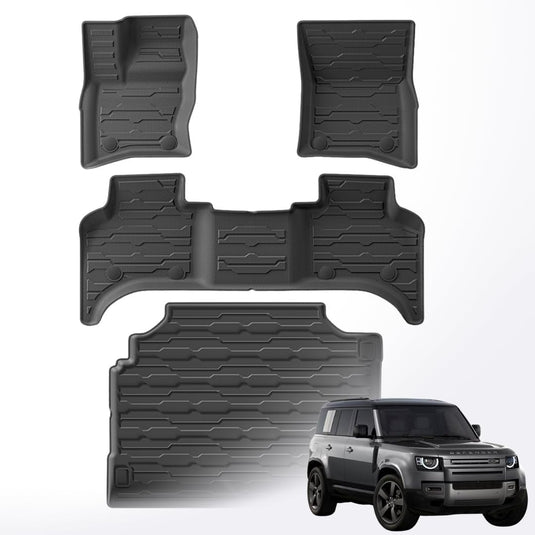 Land Rover Defender 110 floor mats, 3D fit TPE car mats, TPE trunk mats for Defender, custom fit floor mats Land Rover, all-weather floor mats Defender 110, Defender 110 cargo liners, durable TPE floor mats, Land Rover Defender accessories, waterproof car mats Defender, heavy-duty floor mats Defender 110, scratch-resistant TPE mats, off-road floor mats Defender 110, Defender 110 interior protection, eco-friendly car mats Defender, easy clean car mats Defender 110.