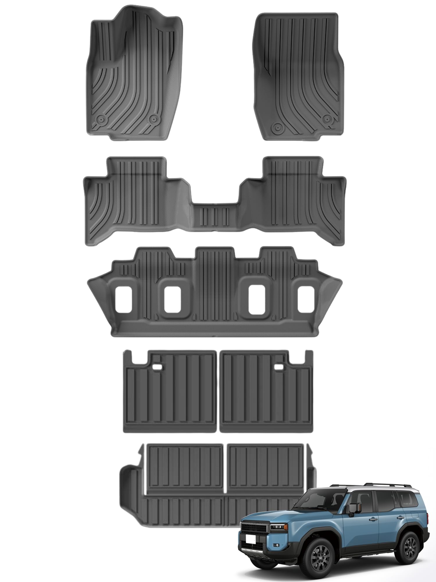 Toyota Land Cruiser Prado 2024 floor mats, TPE trunk mats for Prado, custom fit floor mats Land Cruiser Prado, 3D fit TPE car mats, all-weather mats for Land Cruiser Prado 2024, Prado 2024 mats, durable TPE floor mats Prado, Land Cruiser Prado cargo liners, waterproof car mats Prado, heavy-duty floor mats Land Cruiser Prado, scratch-resistant mats Prado, off-road floor mats Prado 2024, eco-friendly car mats Land Cruiser Prado, Toyota Prado accessories, Prado 2024 interior mats.