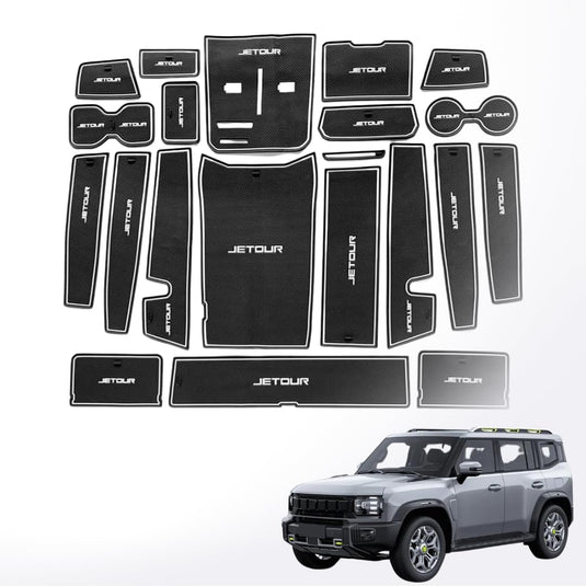 jetour t2, jetour t2 accessories, jetour t2 liner set, jetour t2 black liner set, jetour t2 interior liners, jetour t2 anti-slip mats, interior liners, jetour t2 center console liners, car oranizer accessories, jetour t2 2022, jetour t2, 2023, jetour t2 2024, jetour t2 2025 accessories
