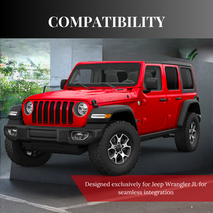 16-Inch Front Wiper Blades for Jeep Wrangler JL (2018–2025) – All-Weather U-Hook Blade Set