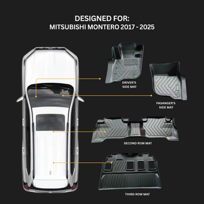 MITSUBISHI MONTERO SPORT (2017-2025) – TPE Floor Mats Set of 4