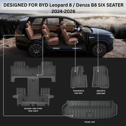 BYD LEOPARD 8 (6 Seater) – TPE Floor Mats