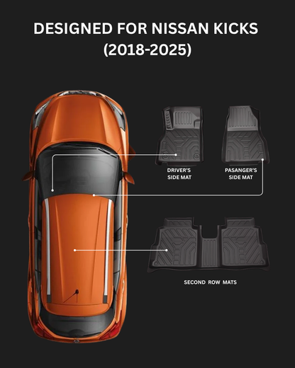 Nissan Kicks 3D Floor Mats – TPE All-Weather Set