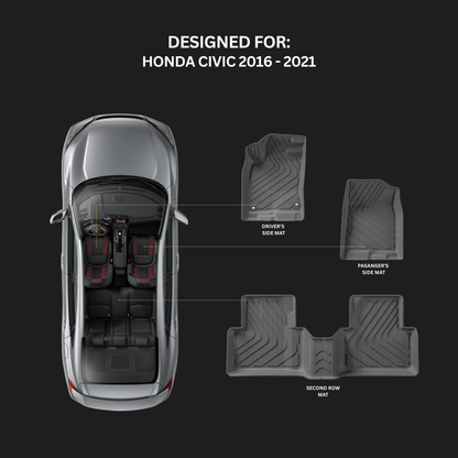 Civic 10th Gen Floor Mats – TPE 3-Piece Set