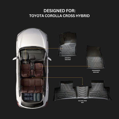 Corolla Cross Hybrid Floor Mats – 3D TPE All-Weather