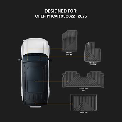 Cherry iCar 03 Floor Mats – 3D TPE 4-Piece