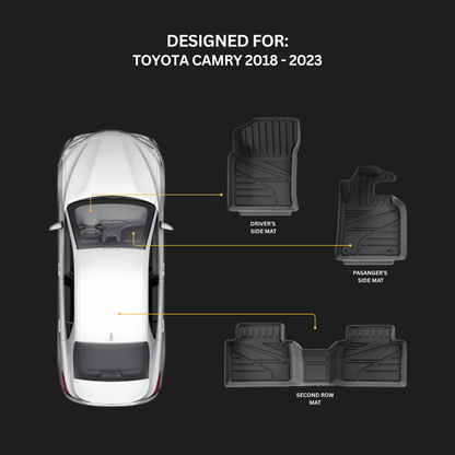Toyota Camry 2018-2023 – TPE Floor Mats Set of 3