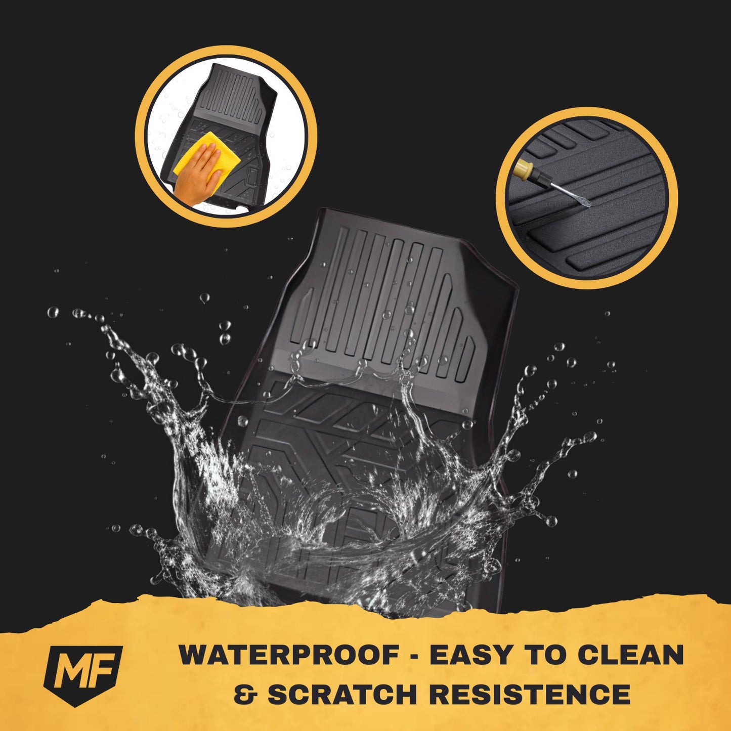 MOTOR FIT Floor Mats for Nissan Kicks (2017 - 2024) | All-Weather TPE | Waterproof, Anti-Slip, Anti-Scratch, Raised Edge | Eco-Friendly & Odorless Floor Mats