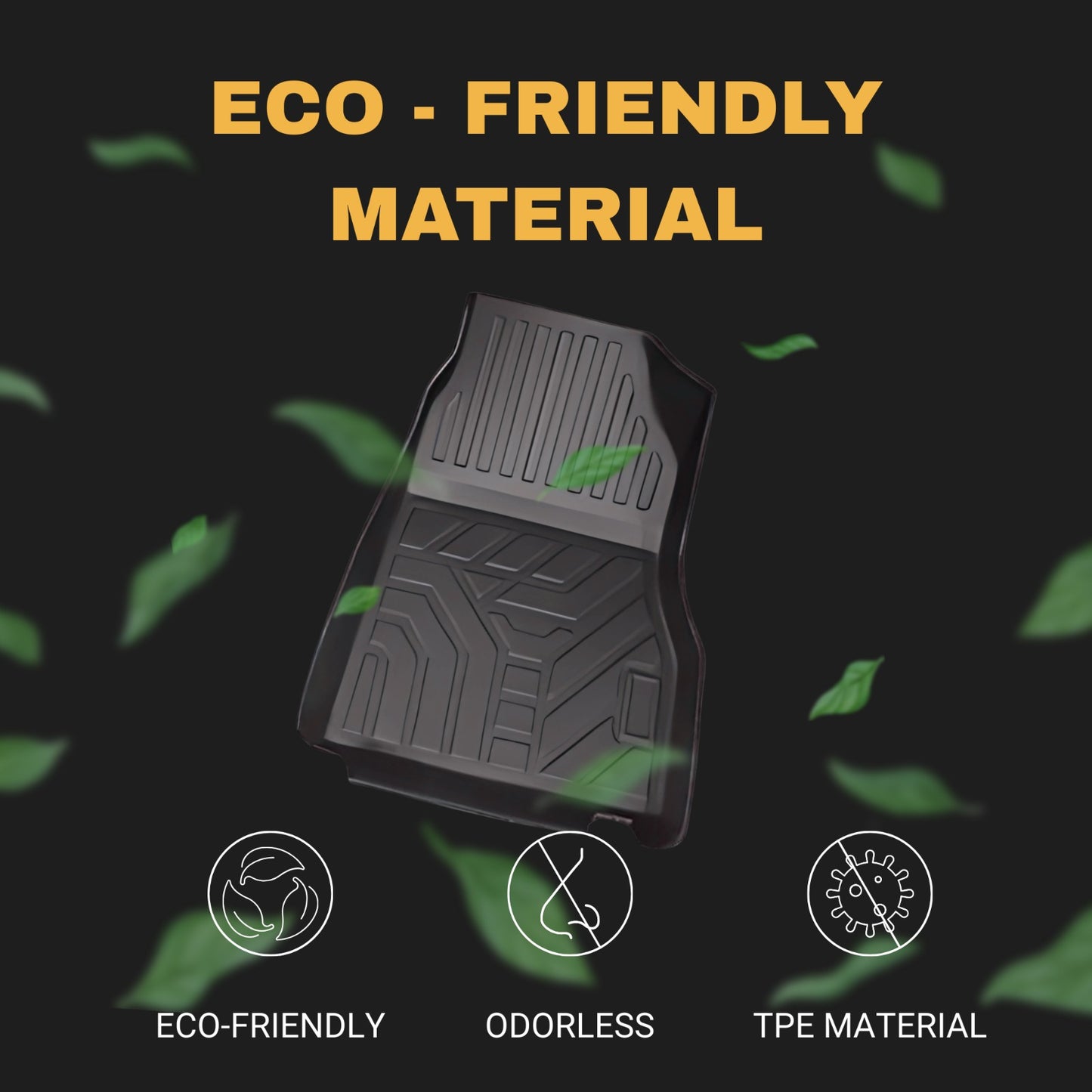 MOTOR FIT Floor Mats for Nissan Kicks (2017 - 2024) | All-Weather TPE | Waterproof, Anti-Slip, Anti-Scratch, Raised Edge | Eco-Friendly & Odorless Floor Mats